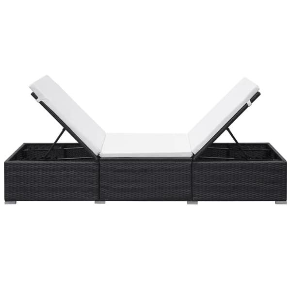 vidaXL havesolseng med hynde, polyrattan, sort
