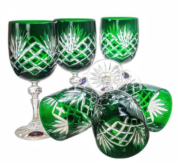 Smaragdkrystal vinglas 240ml Ananas 6 stk.