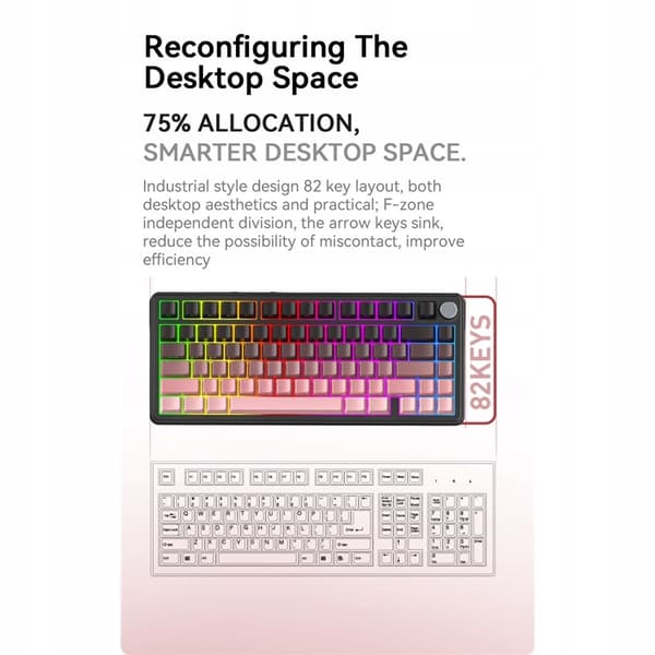 Attack Shark X85 Mekanisk Trådløst Gamingtastatur 75% Bluetooth