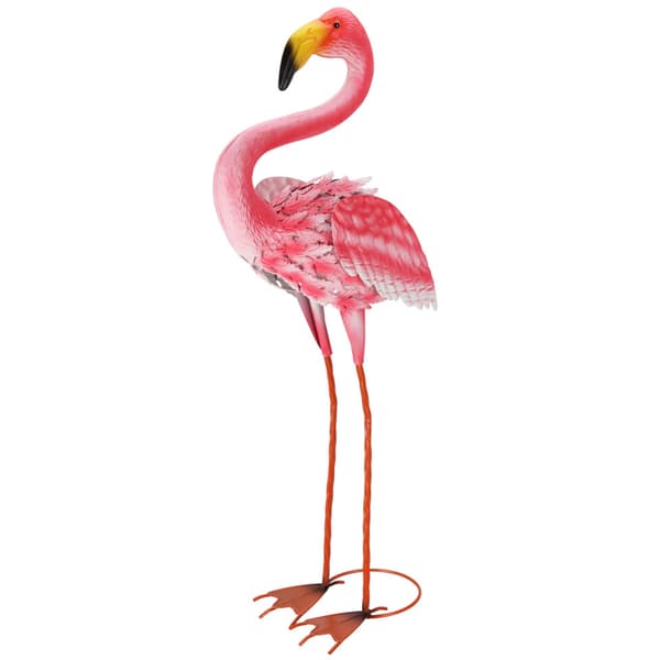 Sæt med lyserøde flamingoer til haven
