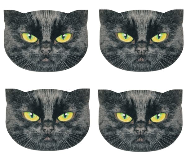 4D Katte Bordmåttesæt - NERO