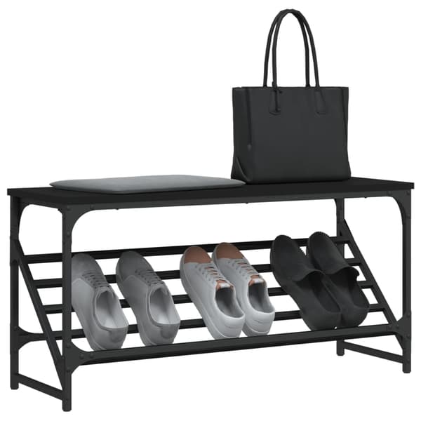 vidaXL skohylde, sort, 90x30x45 cm, træbaseret materiale