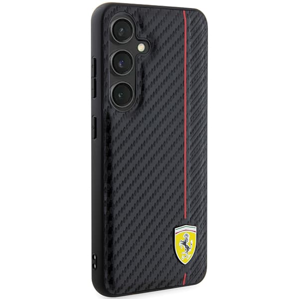 Ferrari Carbon Printed Line cover til Galaxy S24+, sort