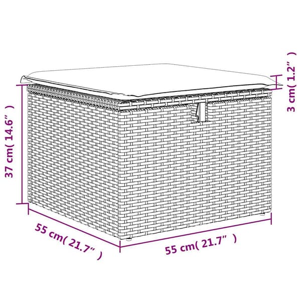 vidaXL 2-delt sofasæt med hynder, sort, polyrattan og akacie