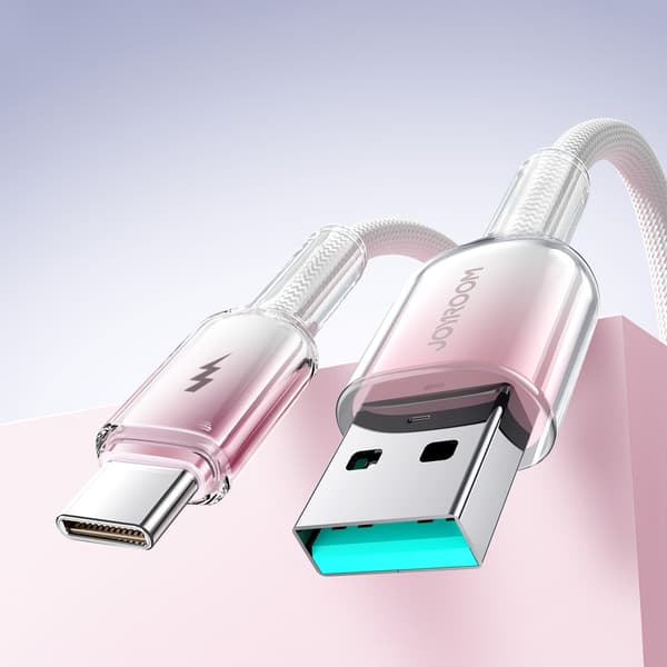 Crystal-Clear Series 3A USB-A - USB-C-kabel 1,2 m - Vit