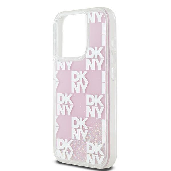 DKNY Liquid Glitter Multilogo-cover til iPhone 15 Pro, lyserød
