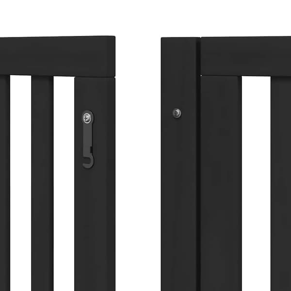vidaXL foldbar hundegitter med dør 6 paneler sort 480 cm