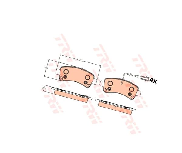 TRW GDB2106 TRW BREMSEKLODSER BAG 2-SENSORER