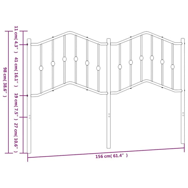 vidaXL metalsengegavl sort 150 cm