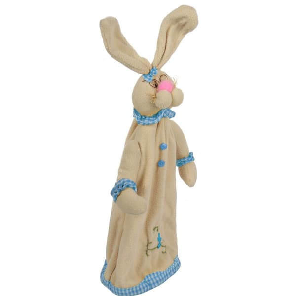 Pehmoinen pupu seisoo teleskoopeilla 45cm sininen