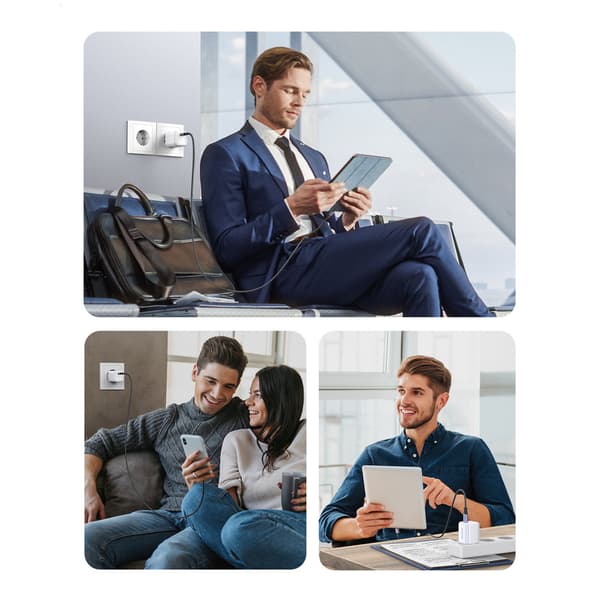 Nexode Mini 1x USB-C 20W PD Hurtigoplader, GaN, Hvid