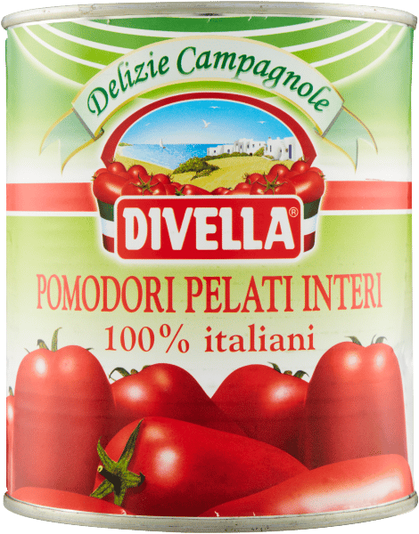 Divella hele pillede tomater 800g