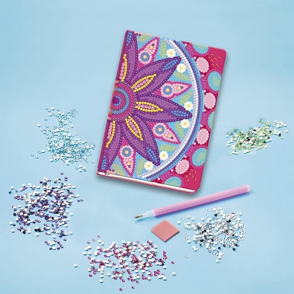 Diamant notesbog, broderi, mosaik, mandala