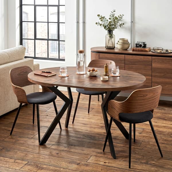 Runt utdragbart bord LUKAS 100-250 cm rustik ek modern loft