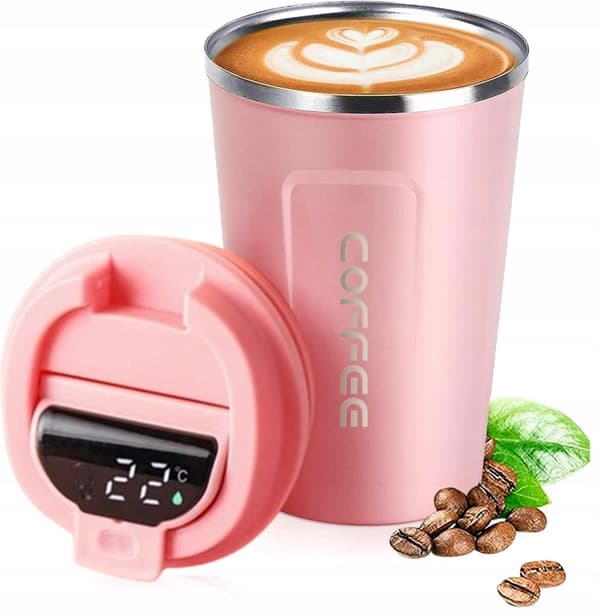 510 ml smart termosmugg med hällpip och LCD-display för kaffe och te.