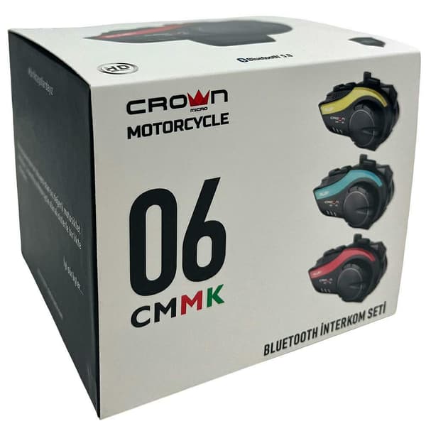 Crown CMMK-06 Bluetooth 5.0 Motorcykel Intercom Svart