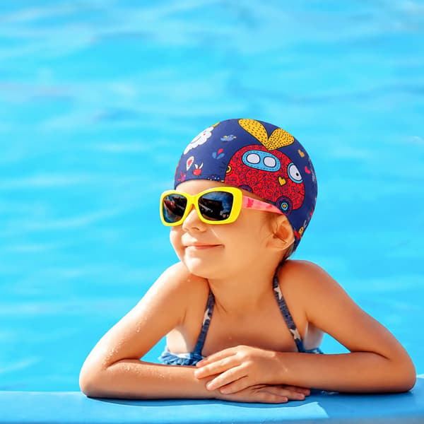 Aqua-Sport junior polyesterbaserad keps med tryck, bilblå AS8636