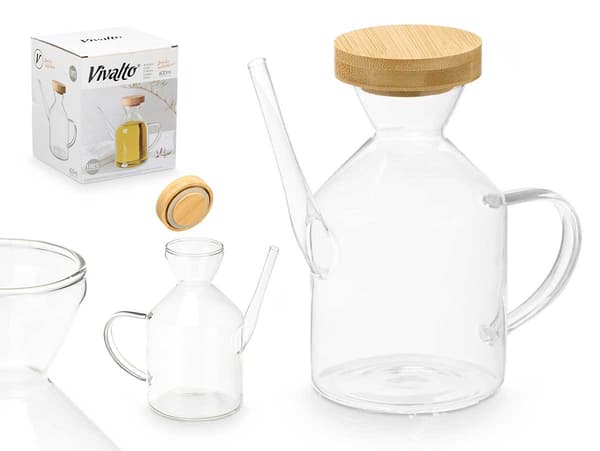 Olivenoliekaraffel med bambuslåg 60
