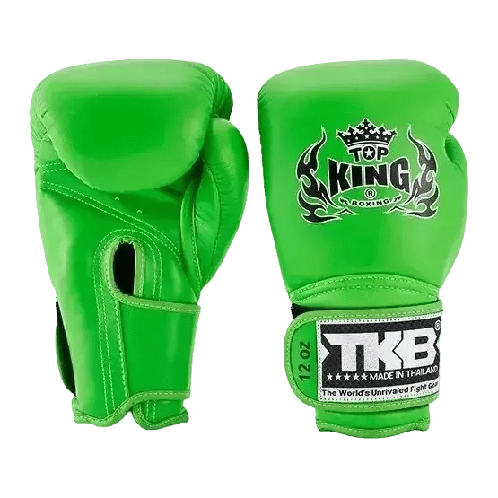 Top King Super 10OZ Gröna Muay Thai Boxningshandskar