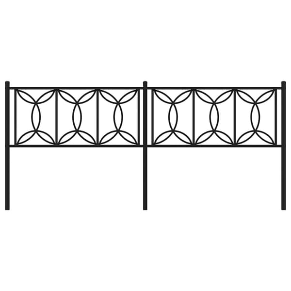 vidaXL metalsengegavl, sort, 193 cm