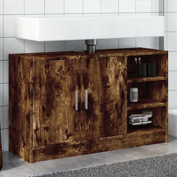 vidaXL vaskeskab røget eg 90x29x55 cm