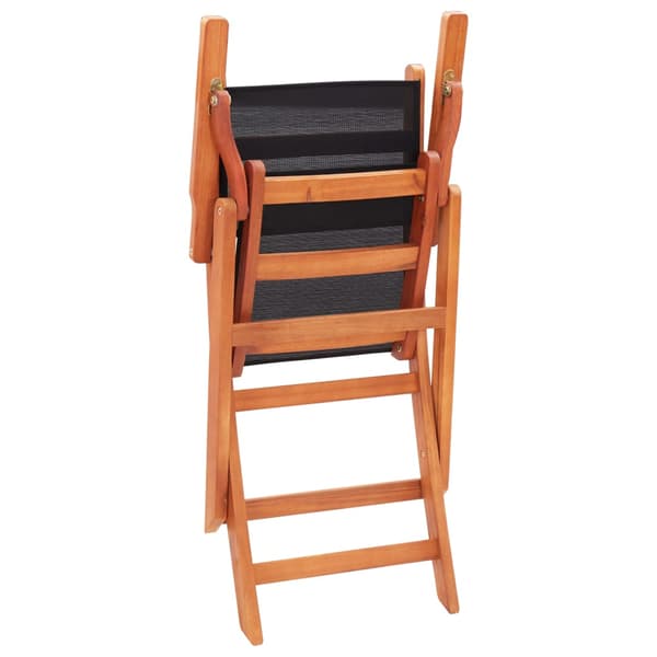vidaXL foldbare havestole 2 stk. sort, eukalyptus og textilene