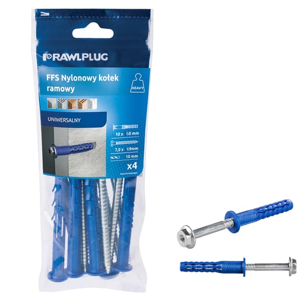 RAWLPLUG FFS -karmitappi 10x60mm, 4 kpl pakkaus