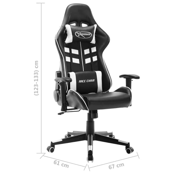vidaXL gamingstol, sort og hvid, kunstlæder