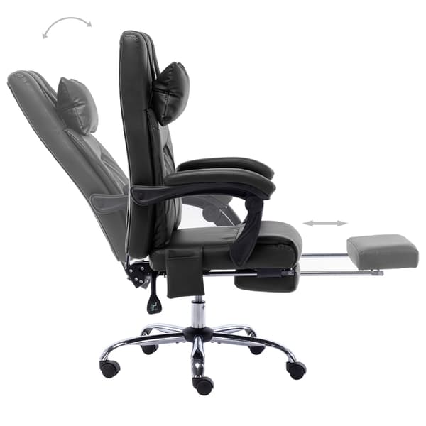 vidaXL massagekontorstol, sort, kunstlæder