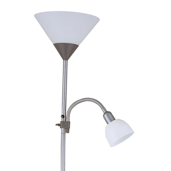 PLATINET GOLVLAMPA E27+E14 GRÅ [44527]