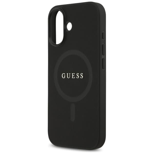 Guess Saffiano Classic Logo MagSafe-etui til iPhone 17, sort