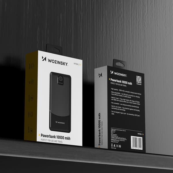 Powerbank Wpower WPBBK-2 10000mAh USB-A USB-C - sort
