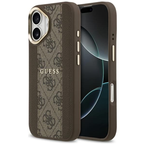 Guess 4G Stripe MagSafe-etui til iPhone 17 brunt