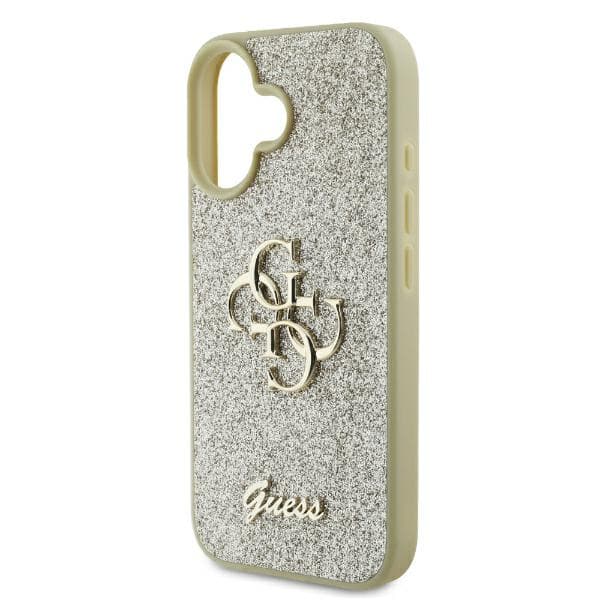 Guess Fixed Glitter Big 4G-skal till iPhone 16 Plus, guld