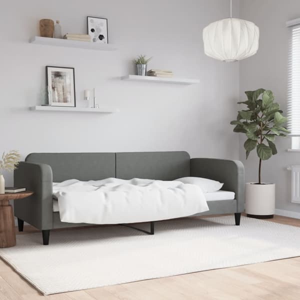 vidaXL Bäddsoffa mörkgrå 80x200 cm tygklädd