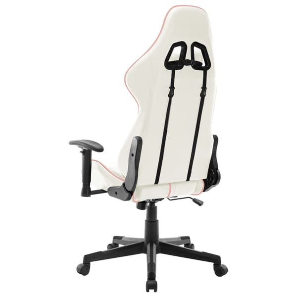 vidaXL Gamingstol, vit och rosa, konstläder