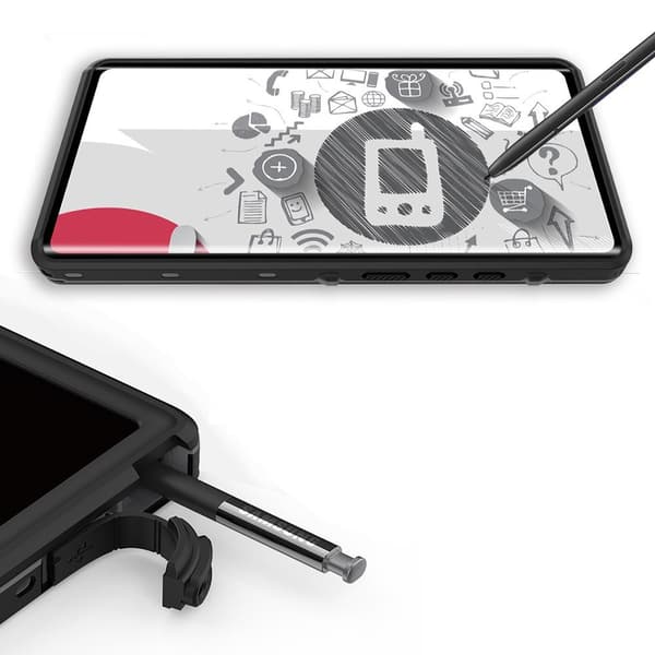IP68 Vandtæt Etui til Samsung Galaxy Note 20 Ultra, Redpepper, Sort