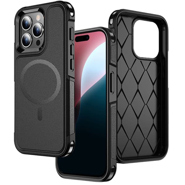 iPhone 16 Pro-cover, MagForce MagSafe, sort