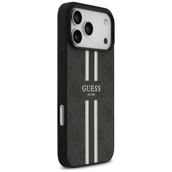 Guess 4G Printed Stripes MagSafe-etui til iPhone 17 Pro Max, sort