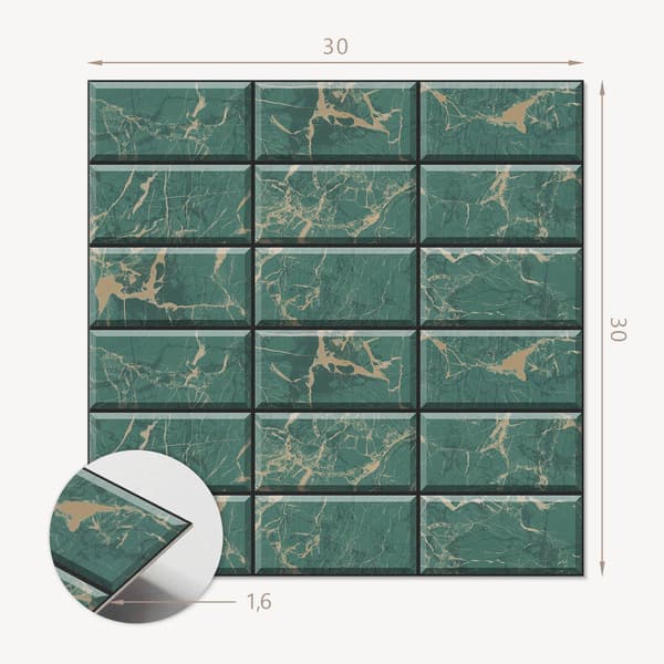 Selvklæbende vinylfliser perfekte til moderne interiører Marmorflisemønster 9x30x30 cm