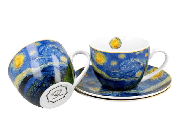 Sæt med 2 Van Gogh Starry Night-kopper