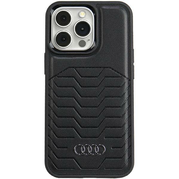 Audi MagSafe-etui i kunstlæder til iPhone 15 Pro, sort