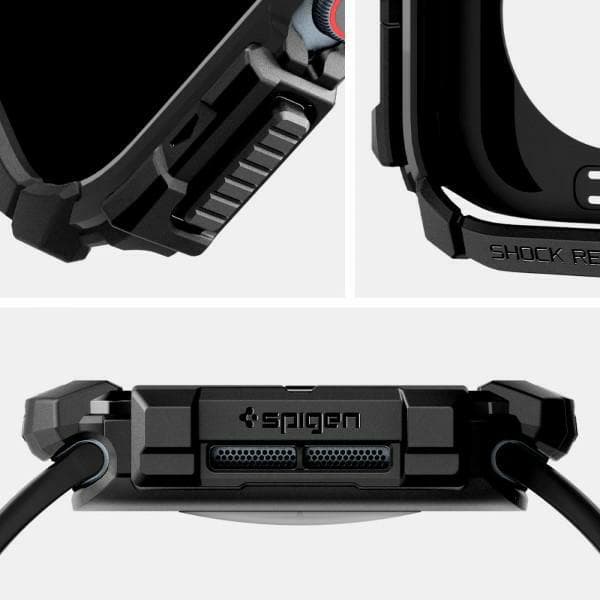 Spigen Rugged Armor-etui til Apple Watch 10 42 mm, sort