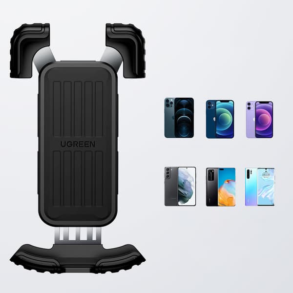 Telefonholder til cykel, motorcykel, styr, universal sort