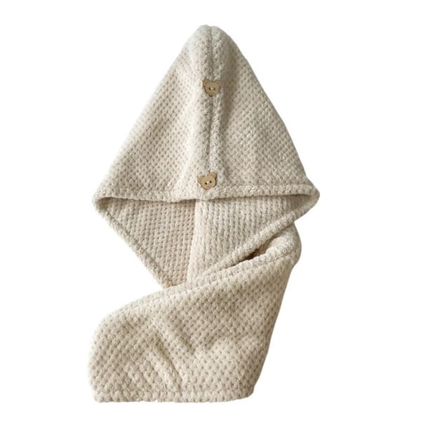 Beige hårmössa handduk 65 x 25 cm REC52WZ2