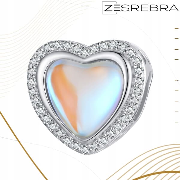 Opal hjärtberlocker silver 925 kärlekshänge pärlberlocker pr. S925