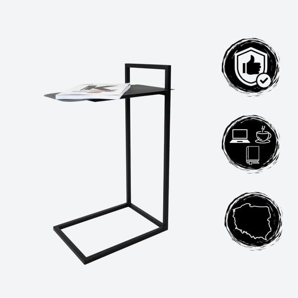 Laptopbord Side Sofa Natbord Loft Sort Metal Annecy
