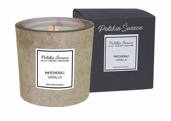 Hevy Skin stearinlys beige patchouli vanilje sort