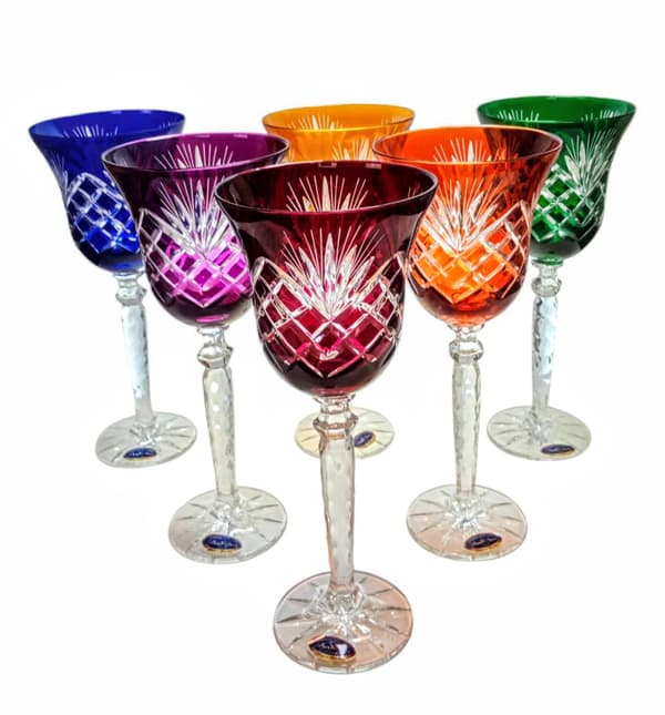 Farverige krystalvinglas 280 ml Ananas