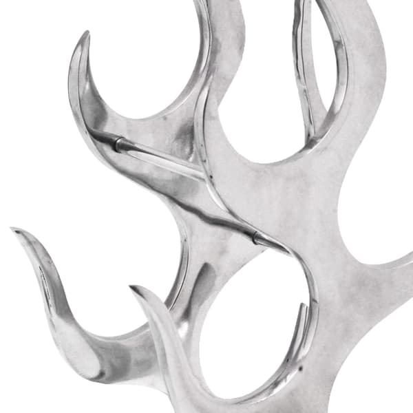 VidaXL Vinställ för 9 flaskor i flamformat, aluminium, silver